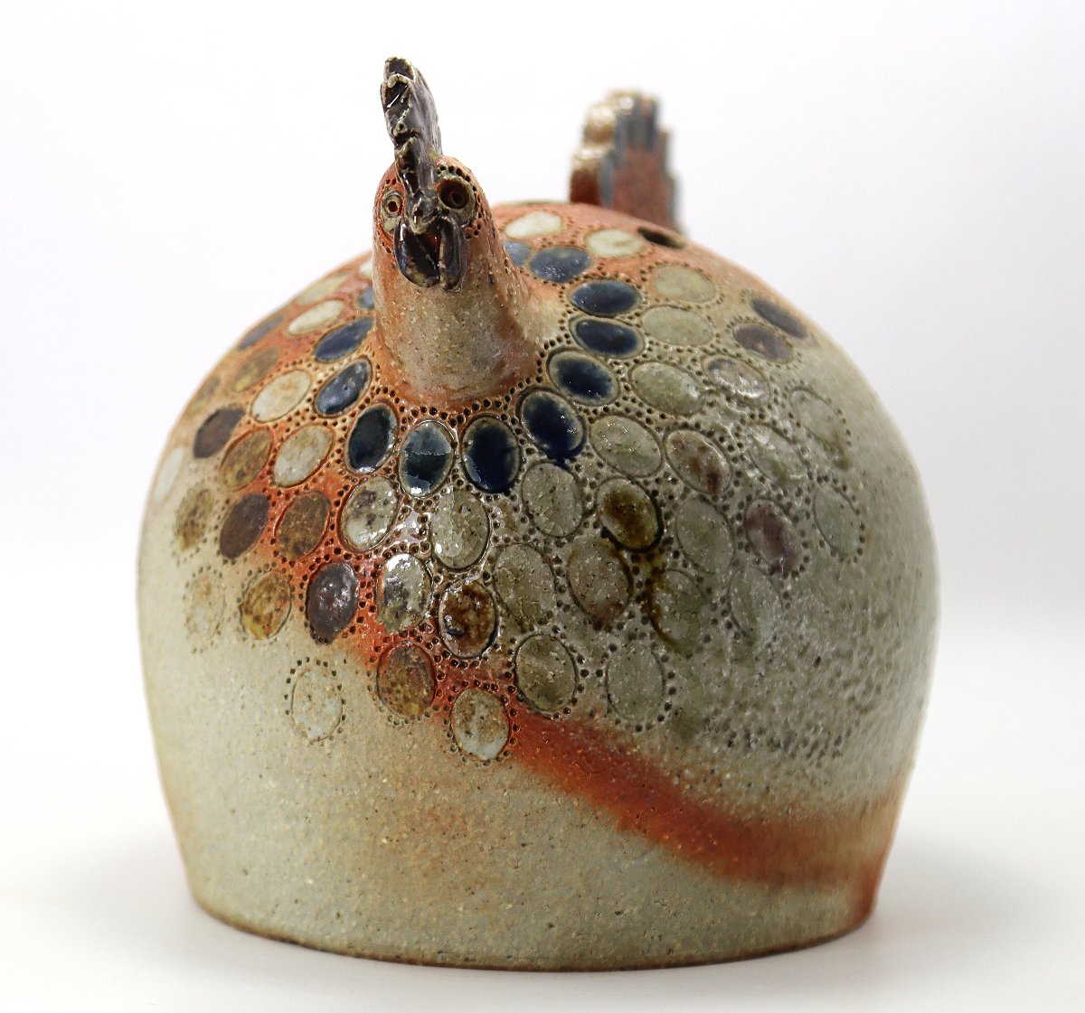 Monique LACROIX-MOHY (1931-2024), La borne , Poule pique fleurs en grès, XXe