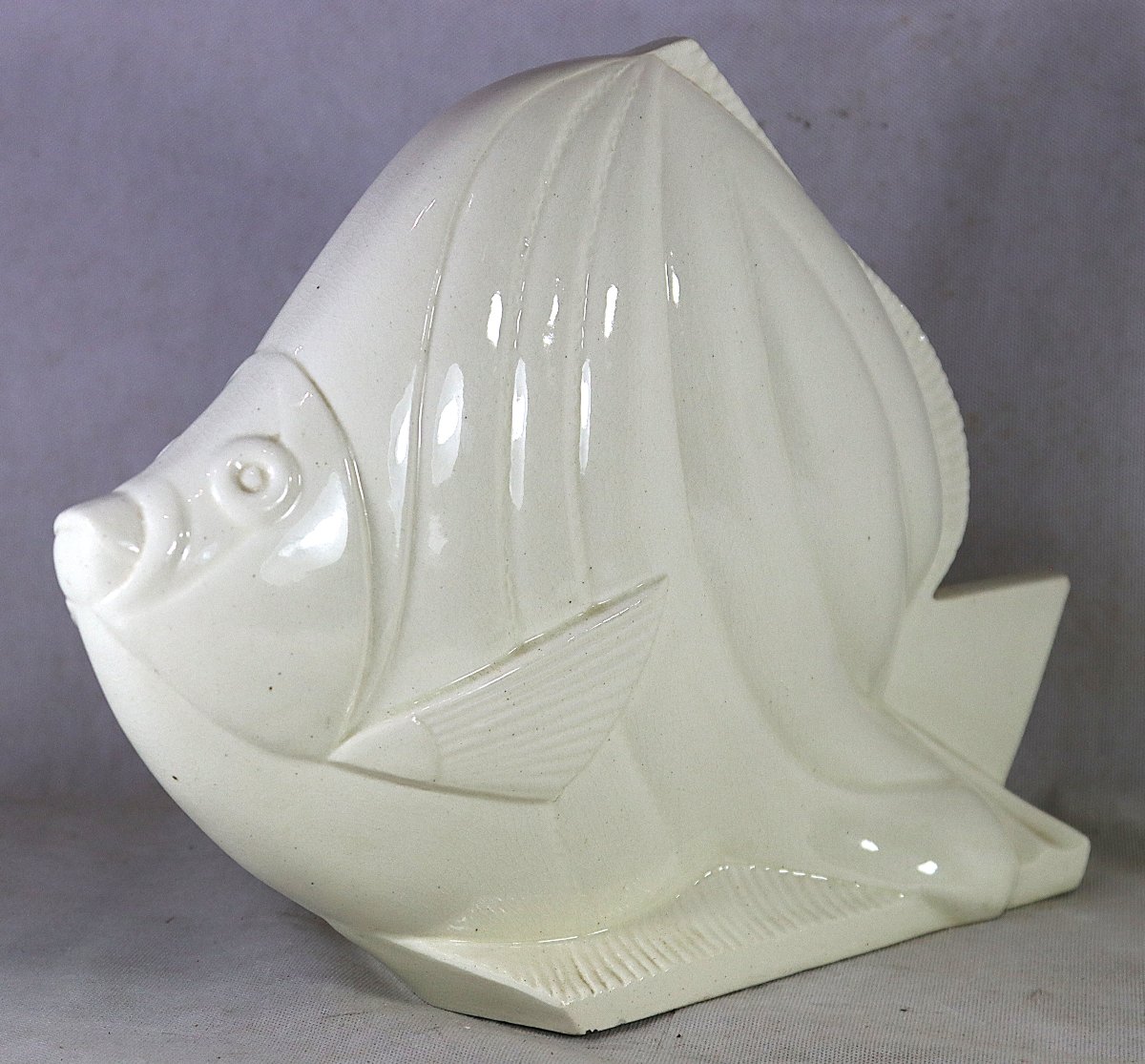 Manufacture Sainte Radegonde For Primavera, "tropical Fish" Art Deco Sculpture-photo-2