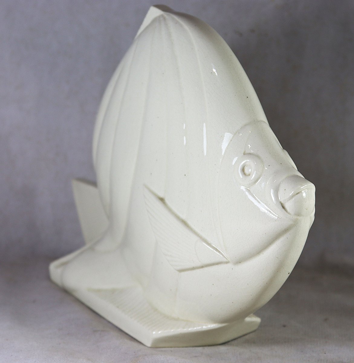 Manufacture Sainte Radegonde For Primavera, "tropical Fish" Art Deco Sculpture-photo-4