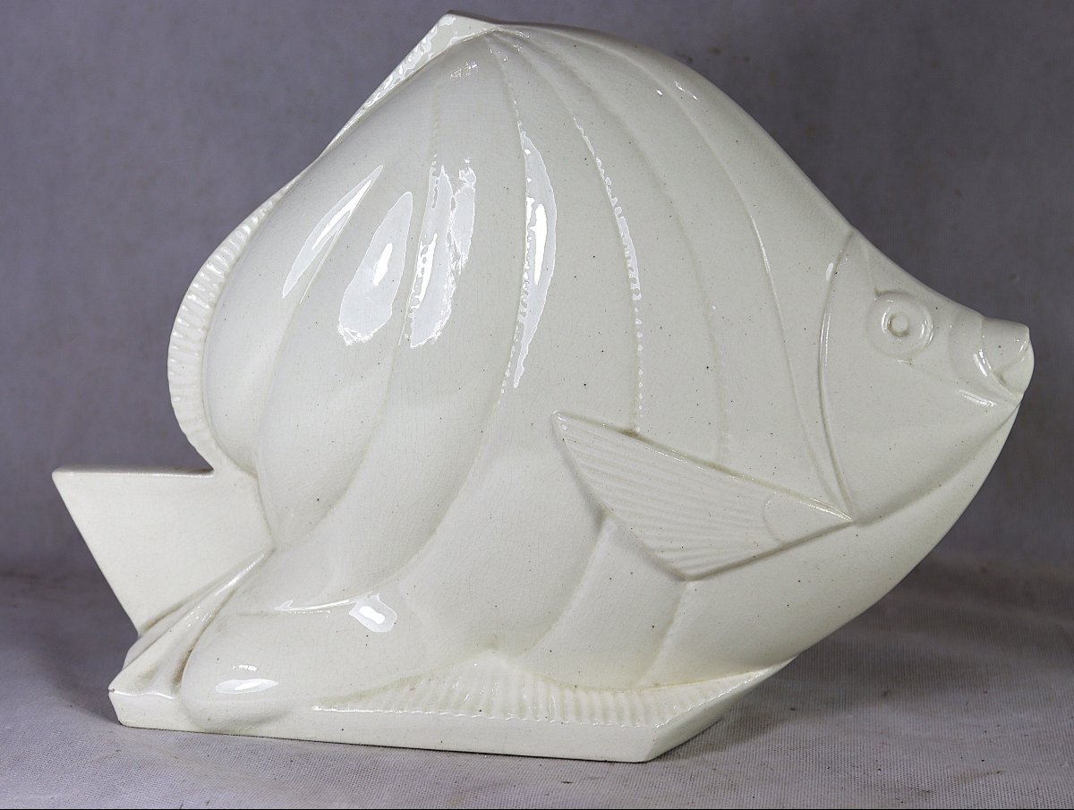 Manufacture Sainte Radegonde For Primavera, "tropical Fish" Art Deco Sculpture-photo-1