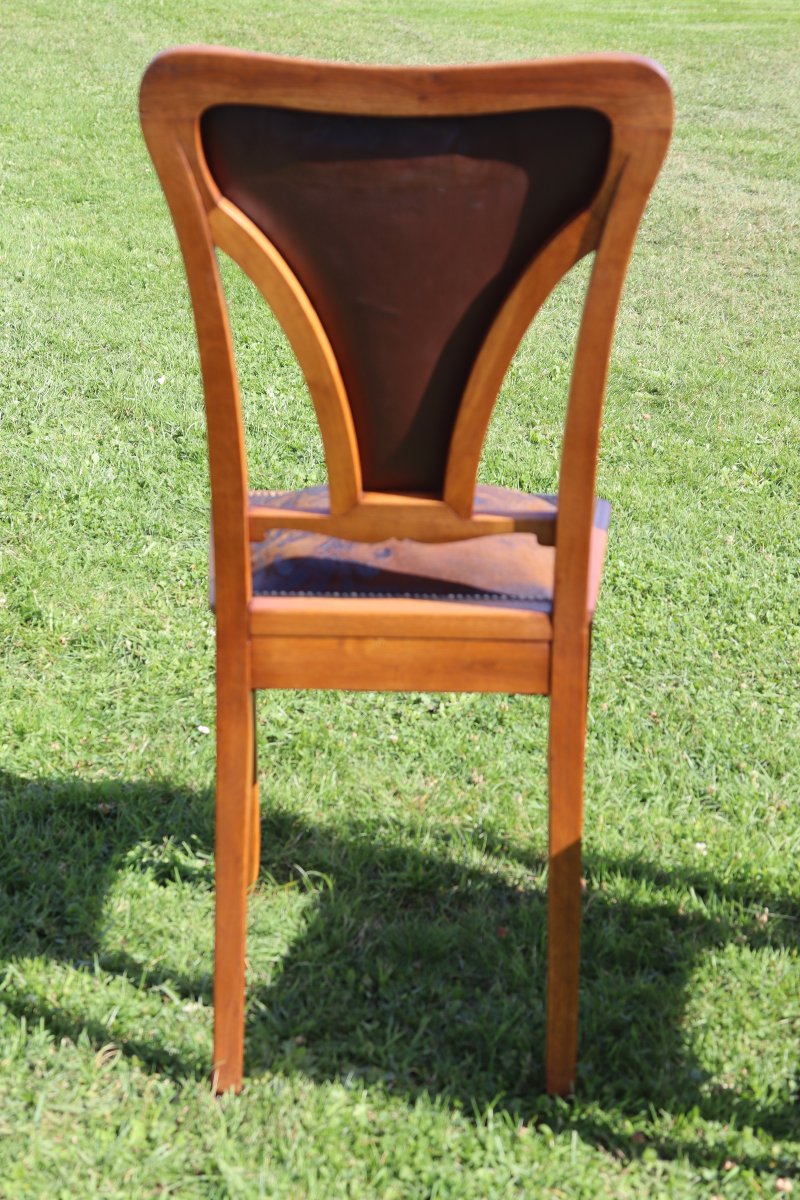 Camille Gauthier (1870–1963) & Paul Poinsignon Set Of Six Art Nouveau Chairs, 1890-photo-4