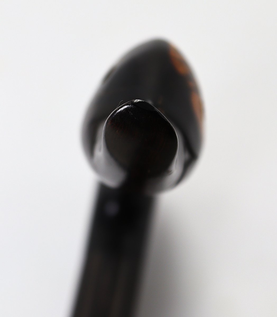 Canne en ébène de Macassar "tête de canard", XXe-photo-2
