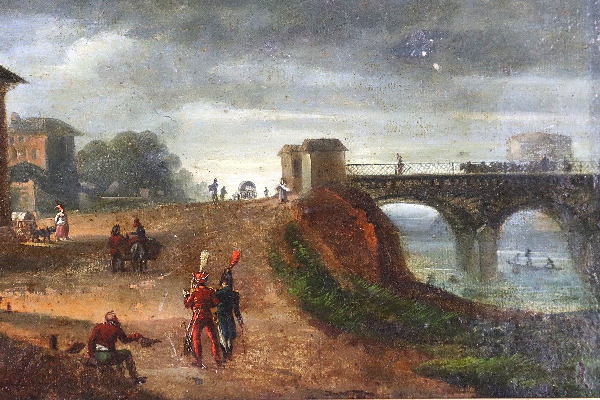 Jean Duplessis-bertaux (1750–1818), Hsc “village Scene,” Early 19th Century-photo-1