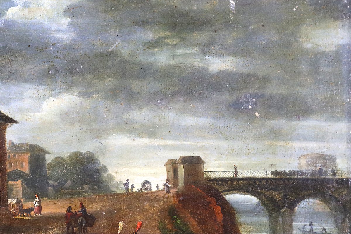 Jean Duplessis-bertaux (1750–1818), Hsc “village Scene,” Early 19th Century-photo-2