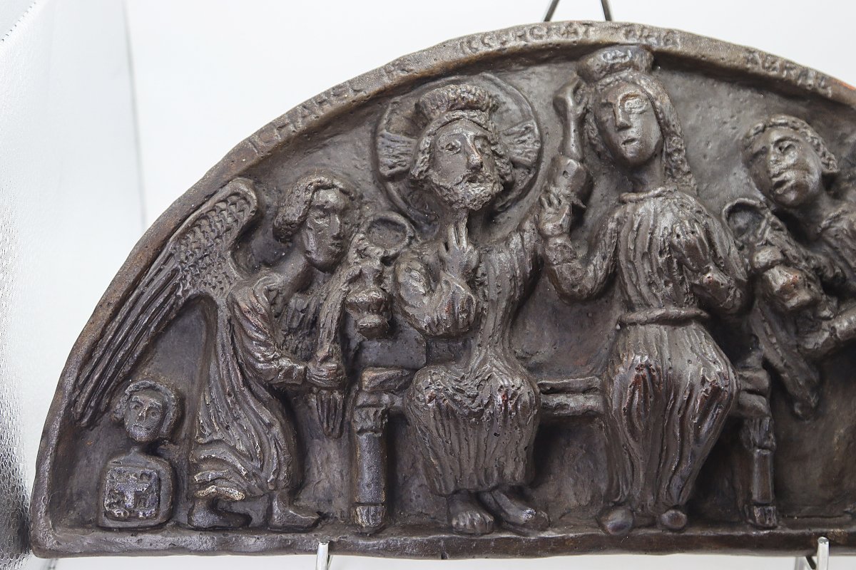 Sculpture bas-relief " Scène religieuse ", XXe -photo-2