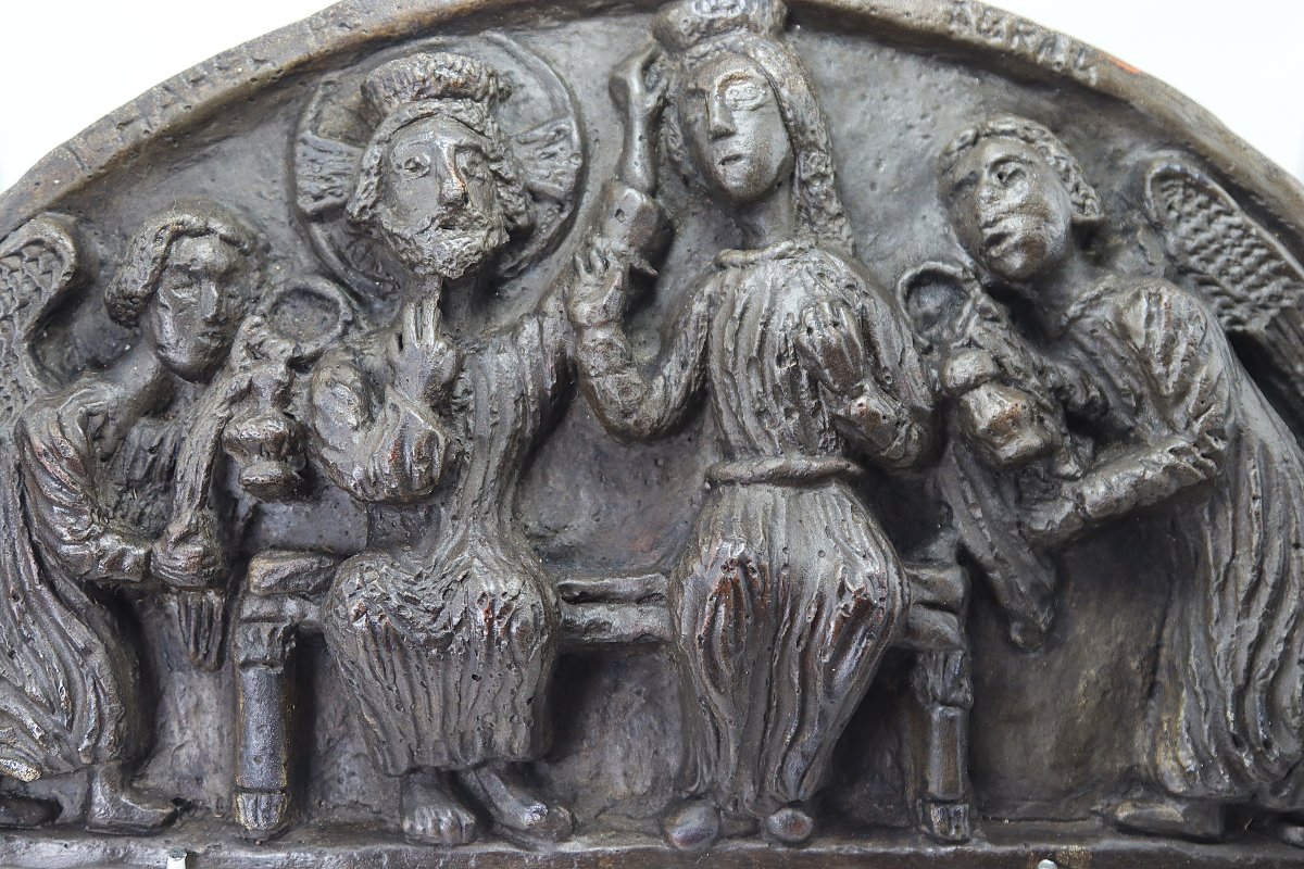 Sculpture bas-relief " Scène religieuse ", XXe -photo-2