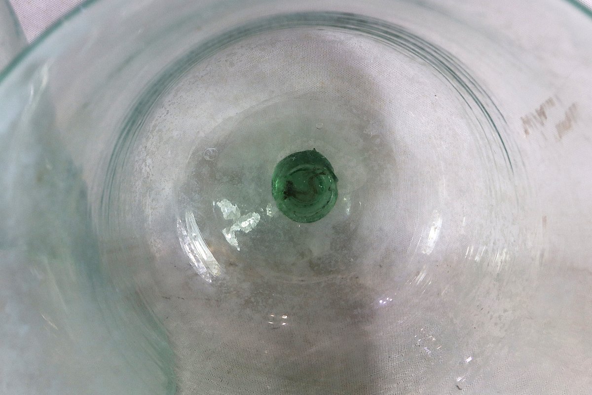 Paire de grandes Cloches de maraîcher en verre soufflé, XIXe-photo-4