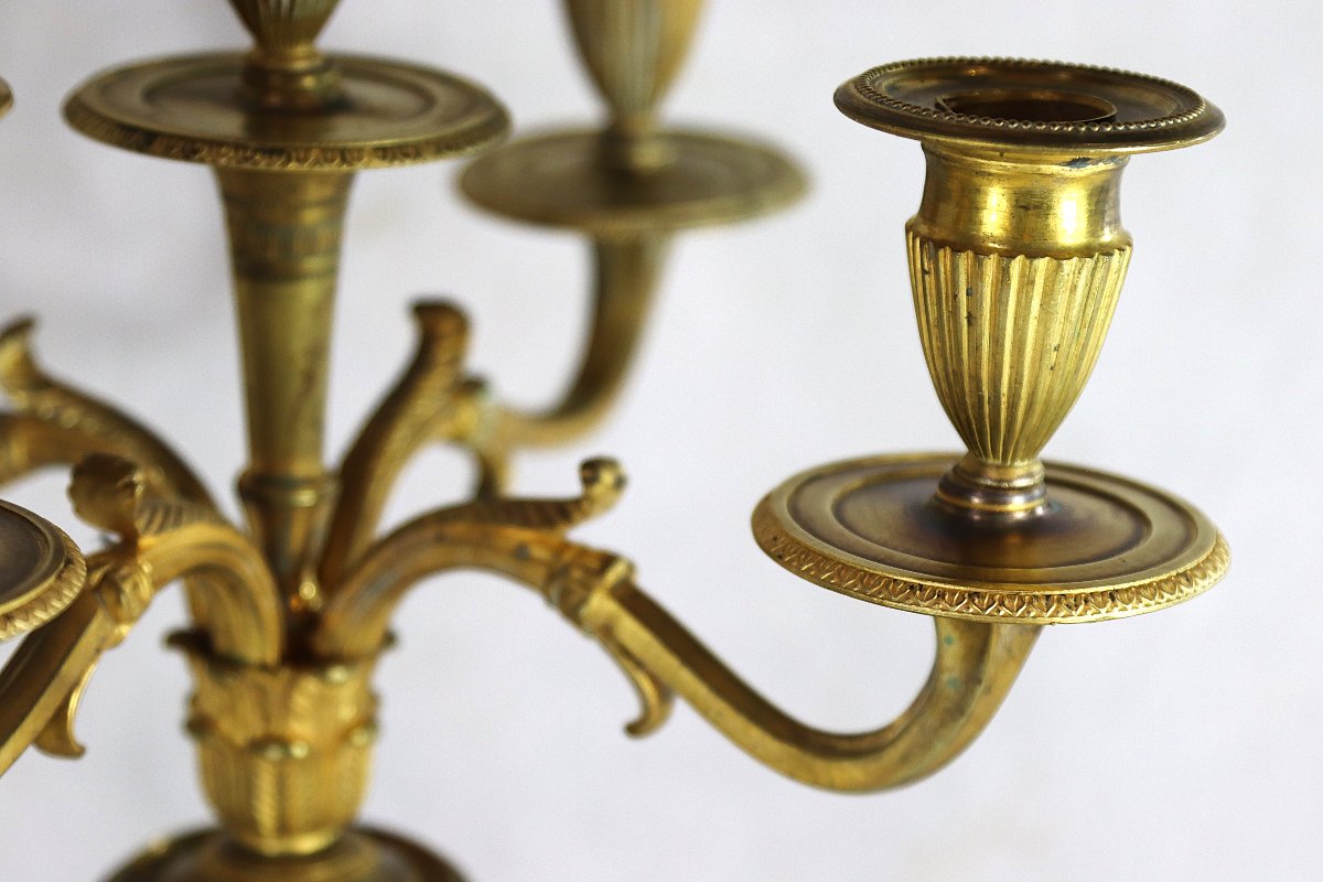Paire de candélabre en bronze dans le goût de Claude Galle, fin XIXe-photo-4