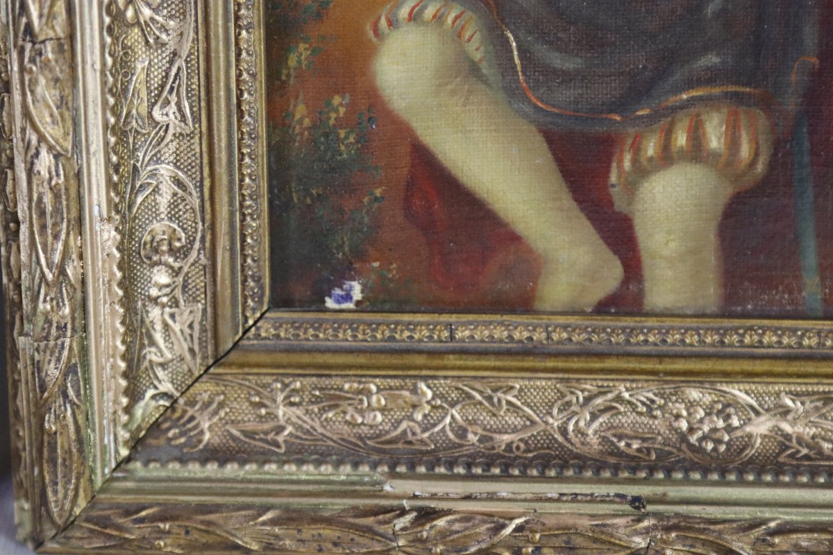 Paire de tableaux HST " Scène Romantique ", XIXe-photo-3