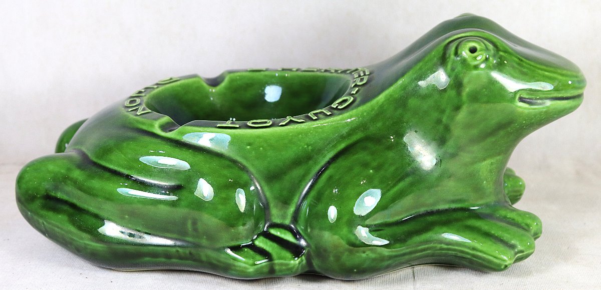 Large "l'héritier-guyot, Dijon" Ashtray Frog, 20th Century-photo-2