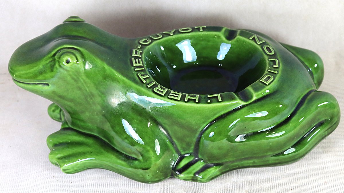Large "l'héritier-guyot, Dijon" Ashtray Frog, 20th Century-photo-4