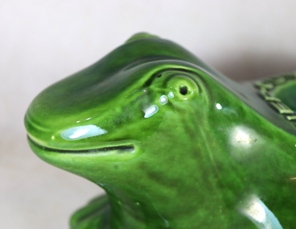 Large "l'héritier-guyot, Dijon" Ashtray Frog, 20th Century-photo-1