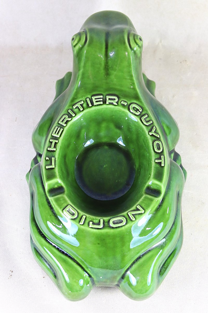 Large "l'héritier-guyot, Dijon" Ashtray Frog, 20th Century-photo-2