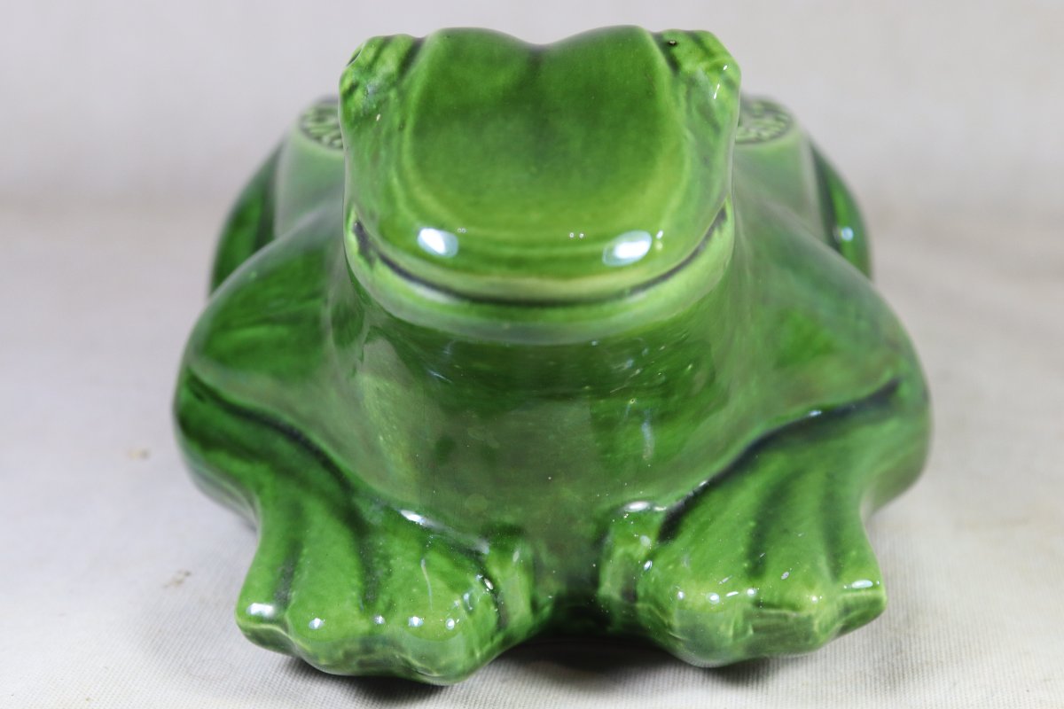 Large "l'héritier-guyot, Dijon" Ashtray Frog, 20th Century-photo-4