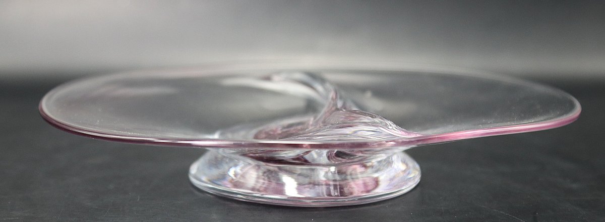 Suite de six coupes en verre soufflé, signé J- Verne et monogrammé, XXe-photo-3