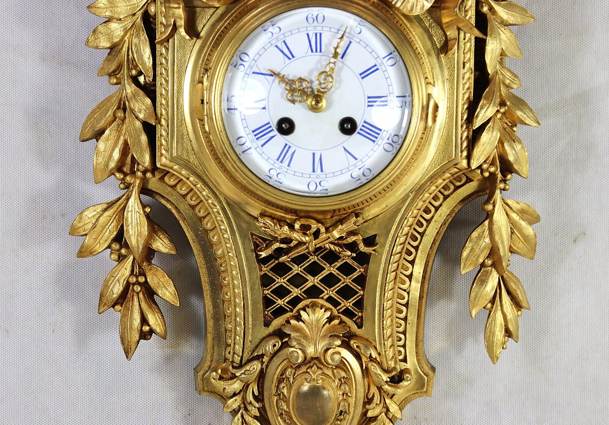 JAPY FRÈRES (XIXe), Cartel en bronze de style Louis XVI.-photo-3