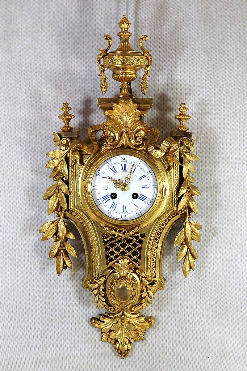 JAPY FRÈRES (XIXe), Cartel en bronze de style Louis XVI.