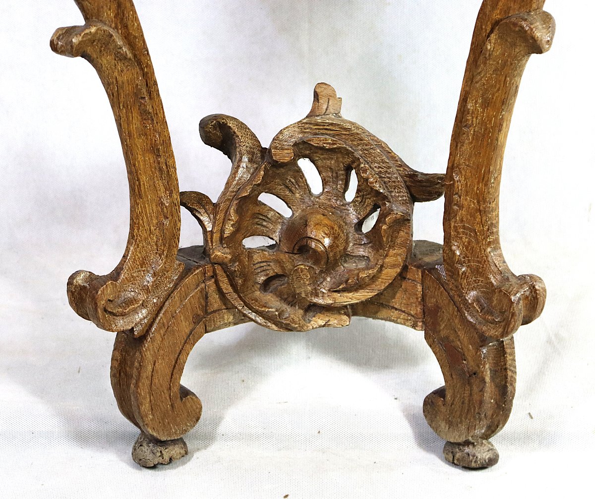 CONSOLE D’APPLIQUE D’EPOQUE REGENCE en chêne, XVIIIe-photo-4