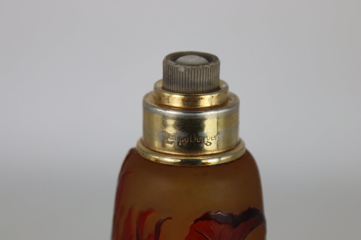 Paul-Nicolas D'ARGENTAL (1875-1952) Lampe BERGER en verre multicouche, XXe-photo-6
