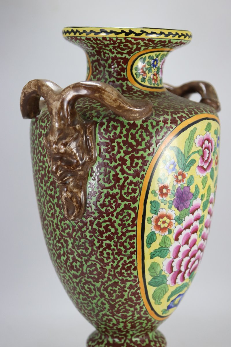 Clamecy, Période Duquénelle (1918 - 1937), Vase à têtes de bouc, XXe-photo-1