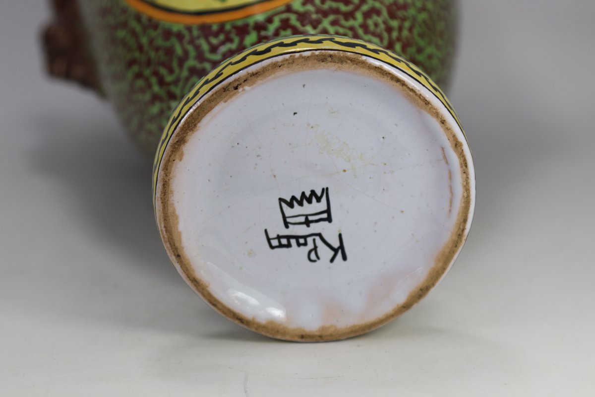 Clamecy, Période Duquénelle (1918 - 1937), Vase à têtes de bouc, XXe-photo-3