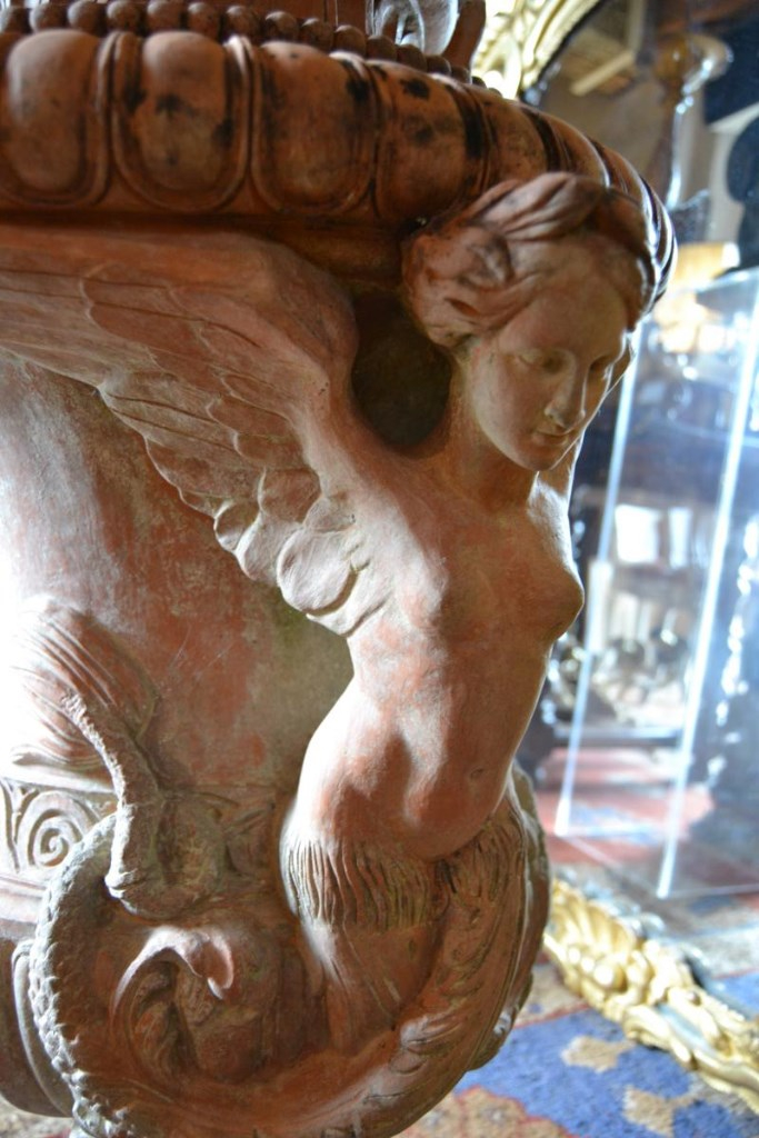 Great Pair Of Vasques "winged Sirens", Twentieth-photo-3