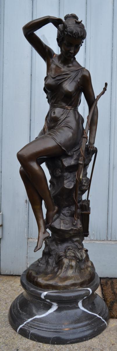 Bronze "diane Huntress" Lucie Signoret-ledieu, Nineteenth