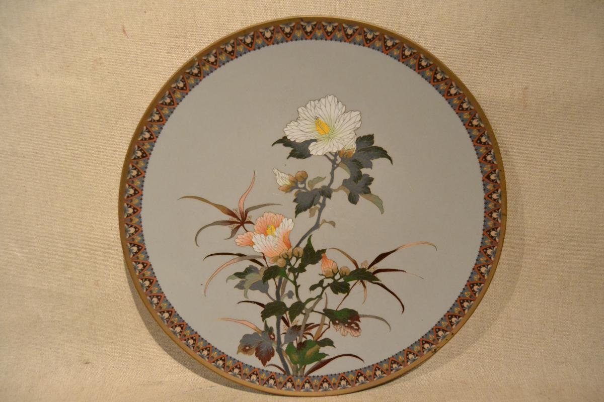 Paire De Plat En émaux Cloisonnés, Japon, XIXe-photo-3