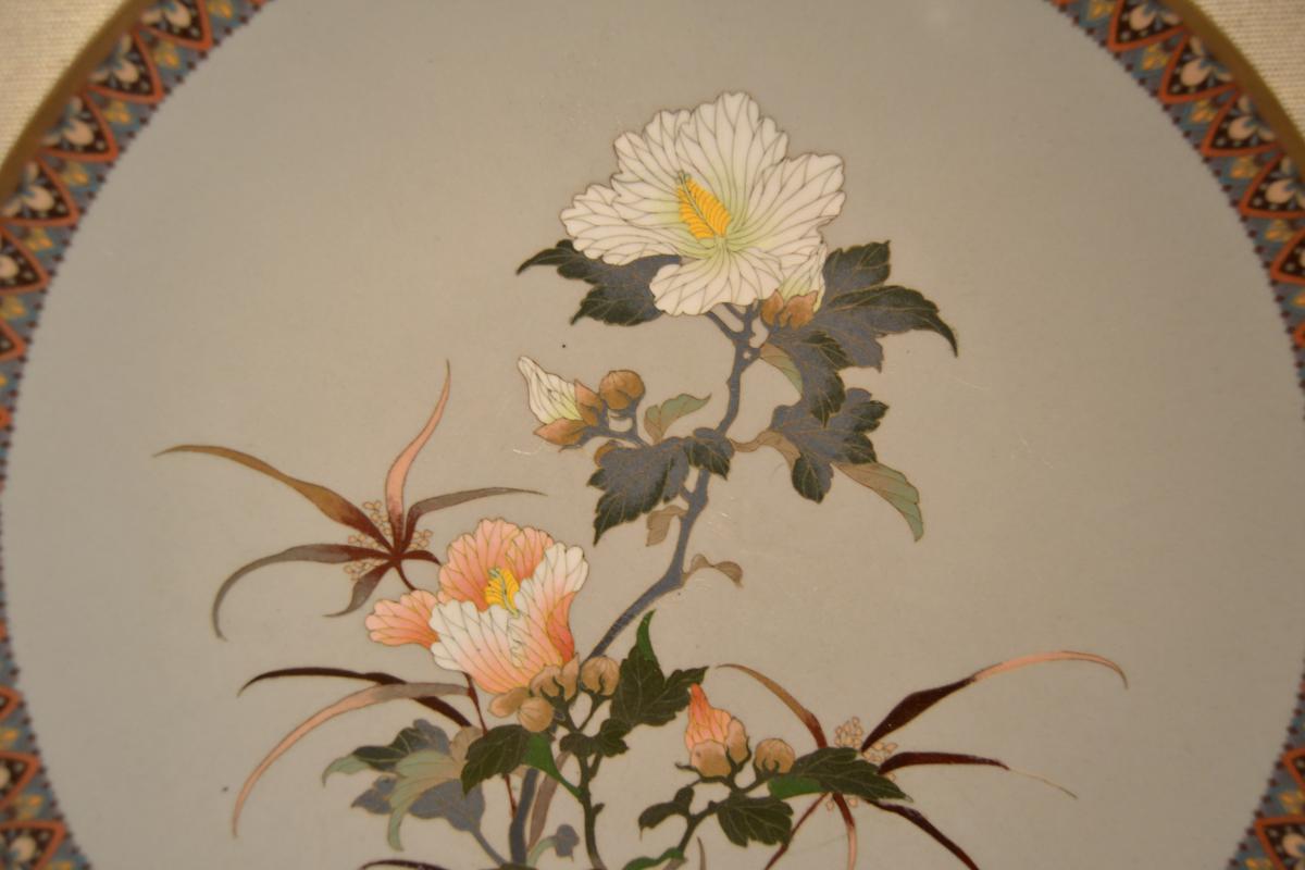 Paire De Plat En émaux Cloisonnés, Japon, XIXe-photo-4
