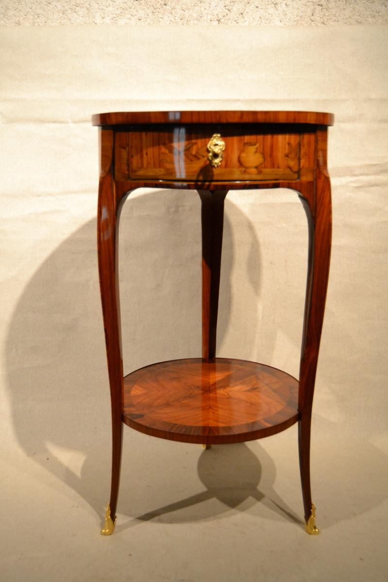 Table Of Salon In Marquetry, East. Thibault, Eighteenth Century-photo-2