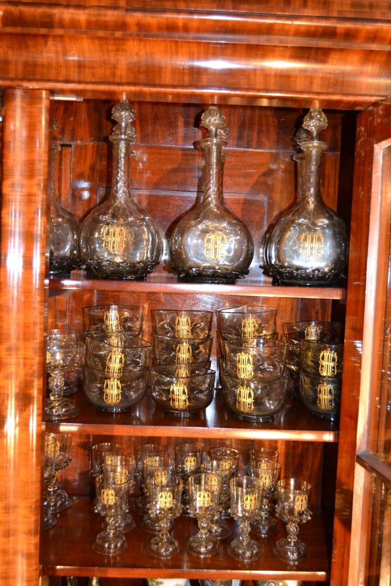 Important Service de verres (128p), Travail Allemand Du XIXe-photo-2
