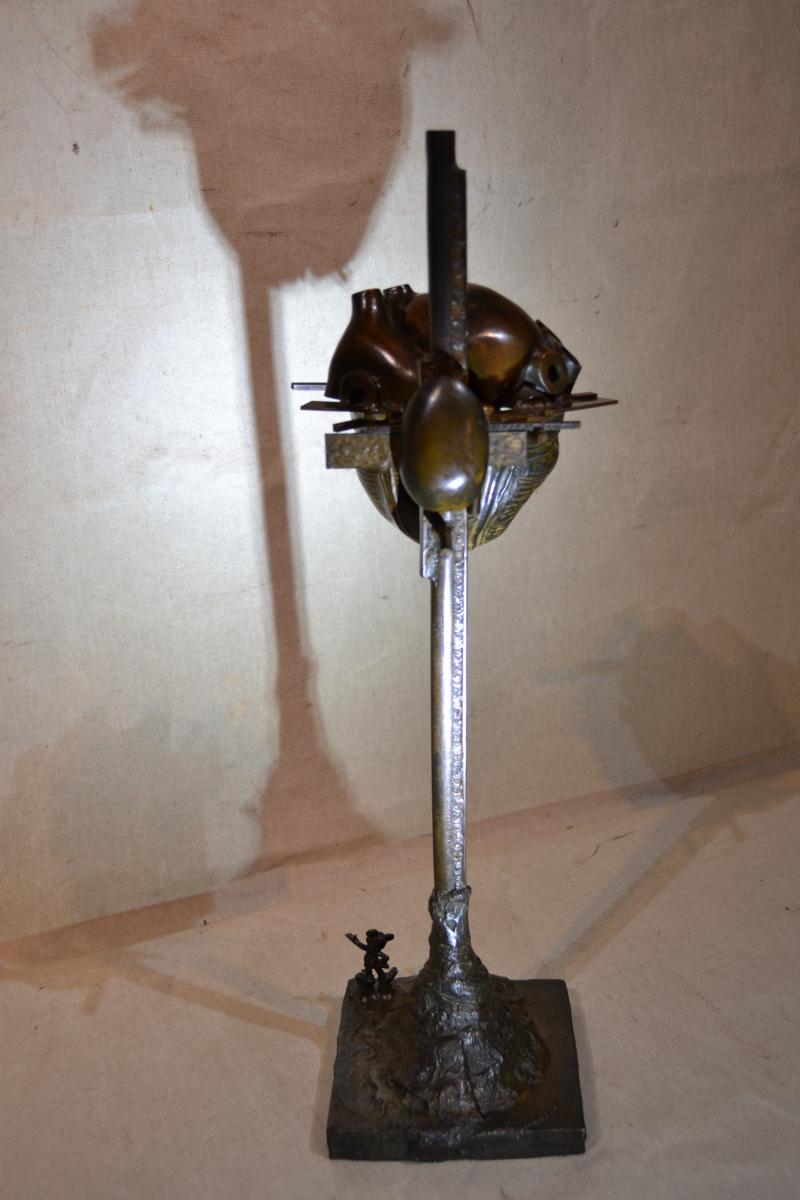 Caesar (1921-1998) Bronze "heart Burst With Mickey)-photo-3