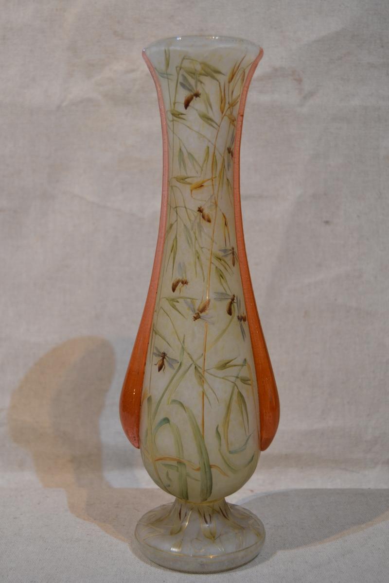 Daum Nancy "bee Vase", Signed, 1900