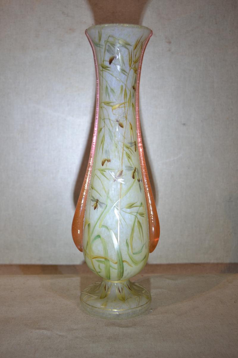 Daum Nancy "bee Vase", Signed, 1900-photo-2