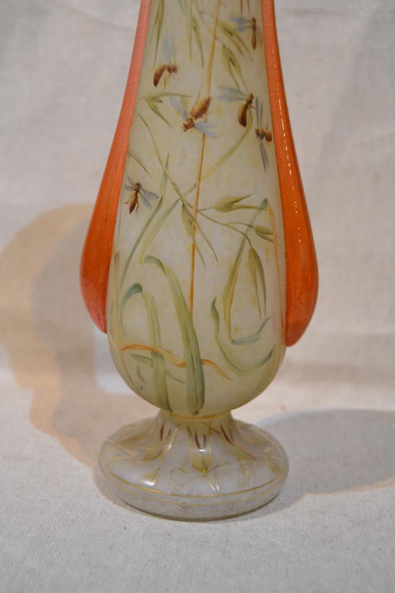 Daum Nancy "bee Vase", Signed, 1900-photo-4