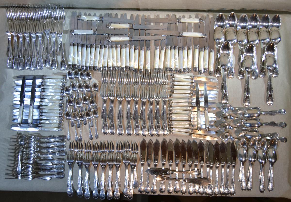 Emile Puiforcat, Silver Service, 227 Pieces, Twentieth