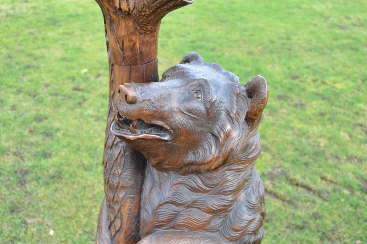 Coat Rack "the Bear And Bears", Nineteenth-photo-4