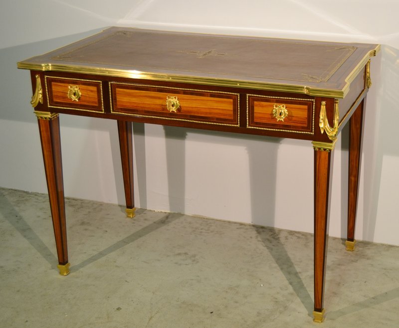 R.v.l.c Dit Lacroix ( 1728-1799), Bureau Plat Double Face Louis XVI, XVIIIe 