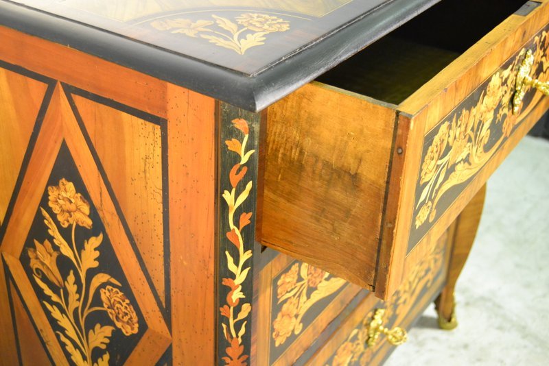 Rare Small Mazarine Louis XIV Commode, XVIIIth-photo-2