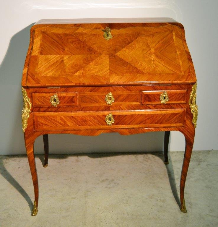 Claude-charles Saunier (1735-1807), Bureau Dos d'âne d'époque Louis XV, XVIIIe-photo-3