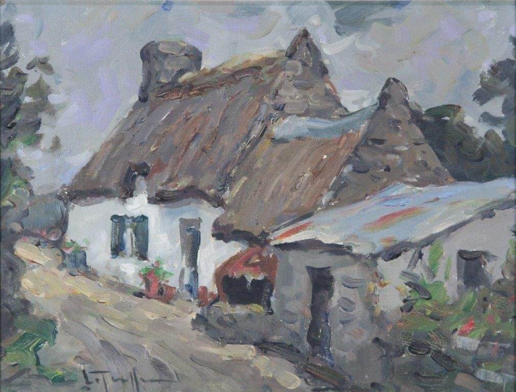 Jean Louis Letoullec (1908-1999), "breton Cottage" 20th Century-photo-2