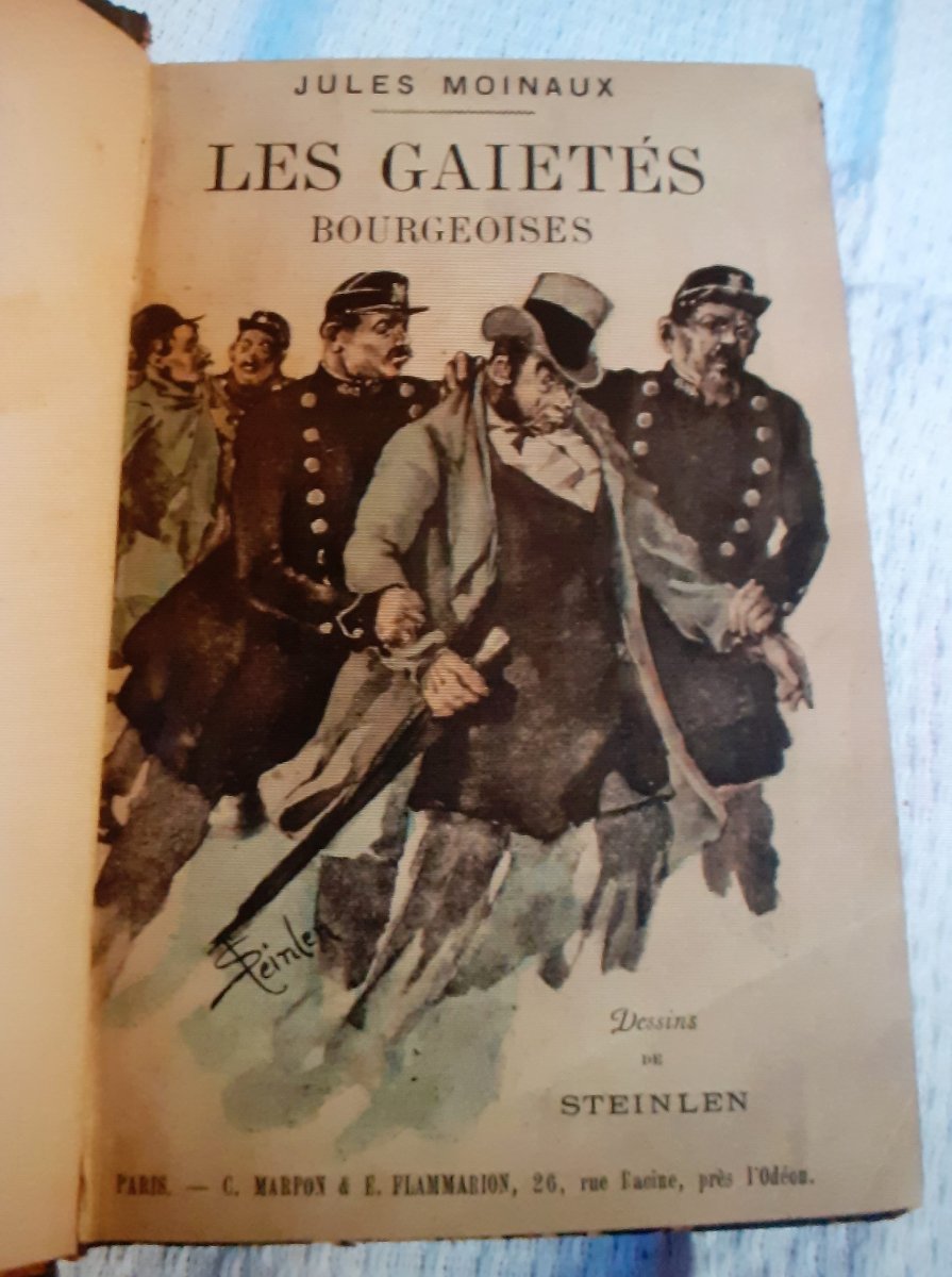 T-A Steinlen(1859-1923)Dessin original pour la page de couverture du livre(Les gaietés Bour.)-photo-2