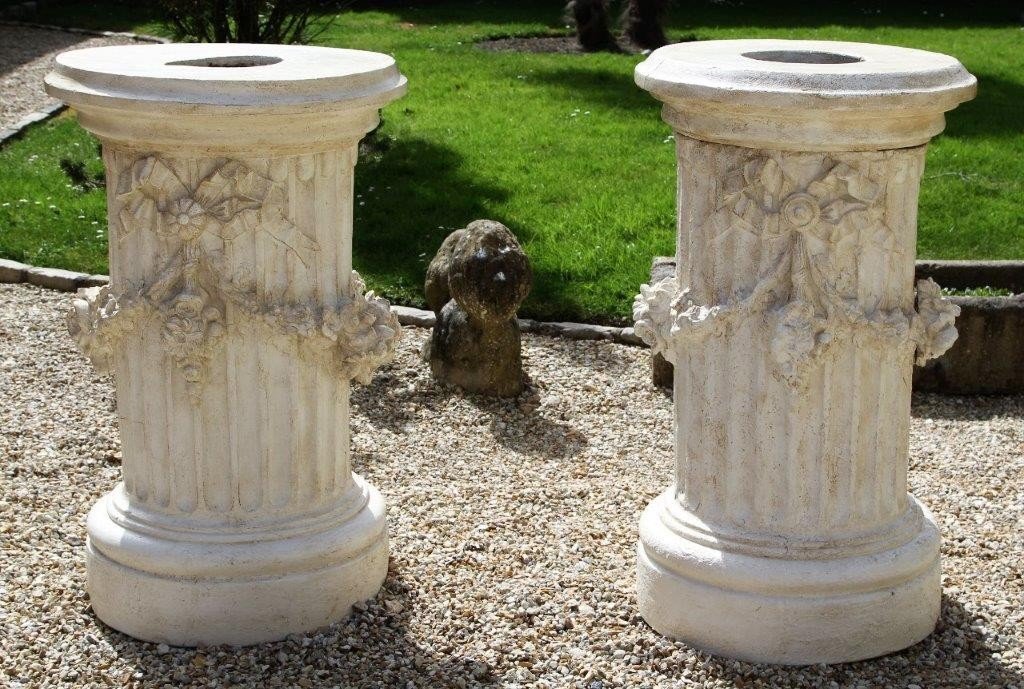 Gossin Frères In Paris, Pair Of Terracotta Columns, Circa 1880-photo-2