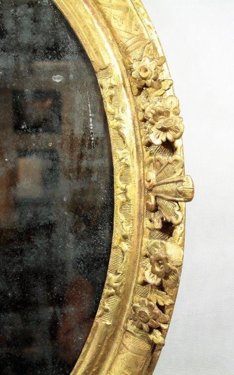 Regency Oval Mirror In Golden Wood, Eighteenth-photo-4