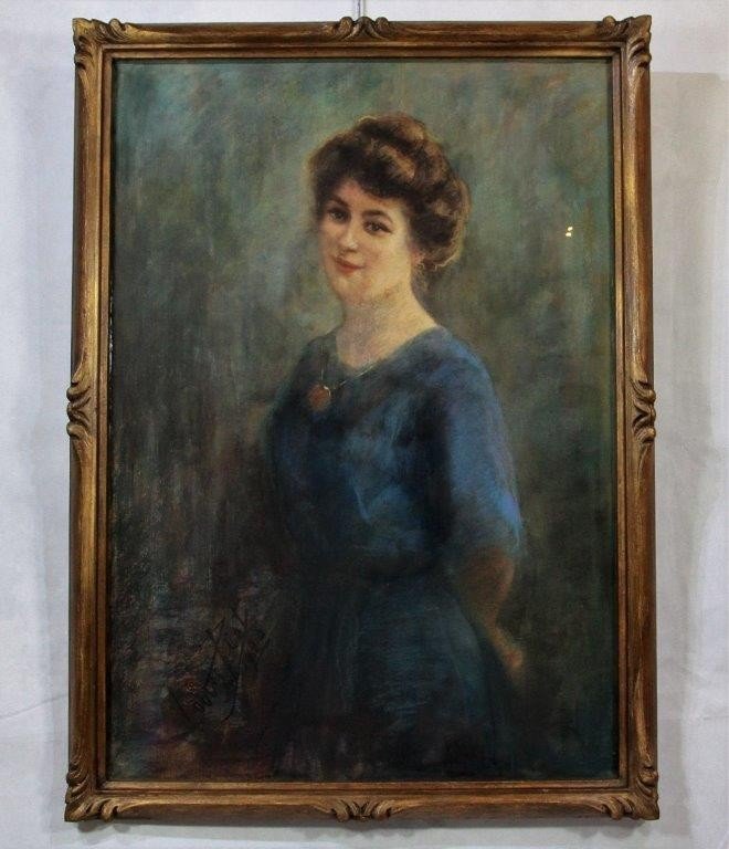 Louis PIOT ( 1867-1947 ) Pastel " Femme à la robe " daté 1926-photo-4