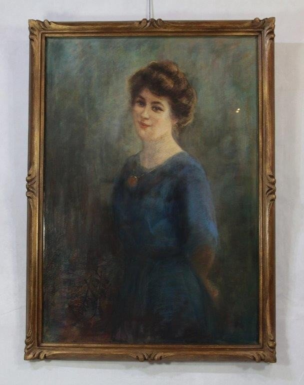 Louis PIOT ( 1867-1947 ) Pastel " Femme à la robe " daté 1926