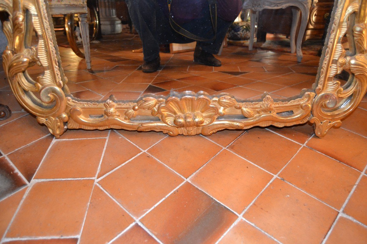 Mirror In Carved And Gilded Wood, Eighteenth Time-photo-4