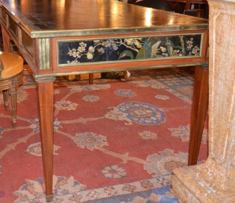 Caspar Schneider (reçu Maitre Le 15 Mars 1786), Grand Bureau Plat Acajou Et Laque De Coromandel-photo-3