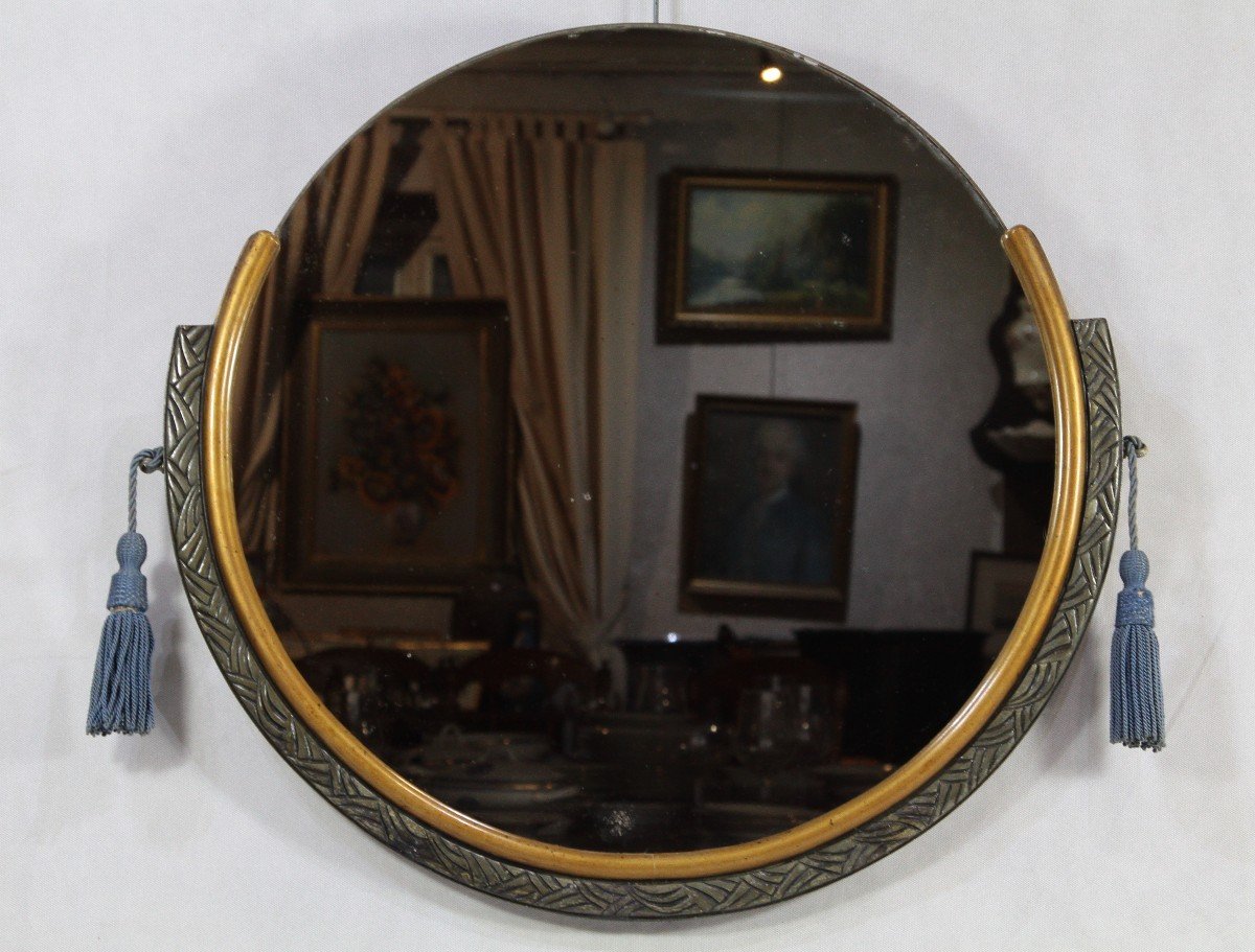 Miroir Rond d'époque Art Déco, XXe-photo-3