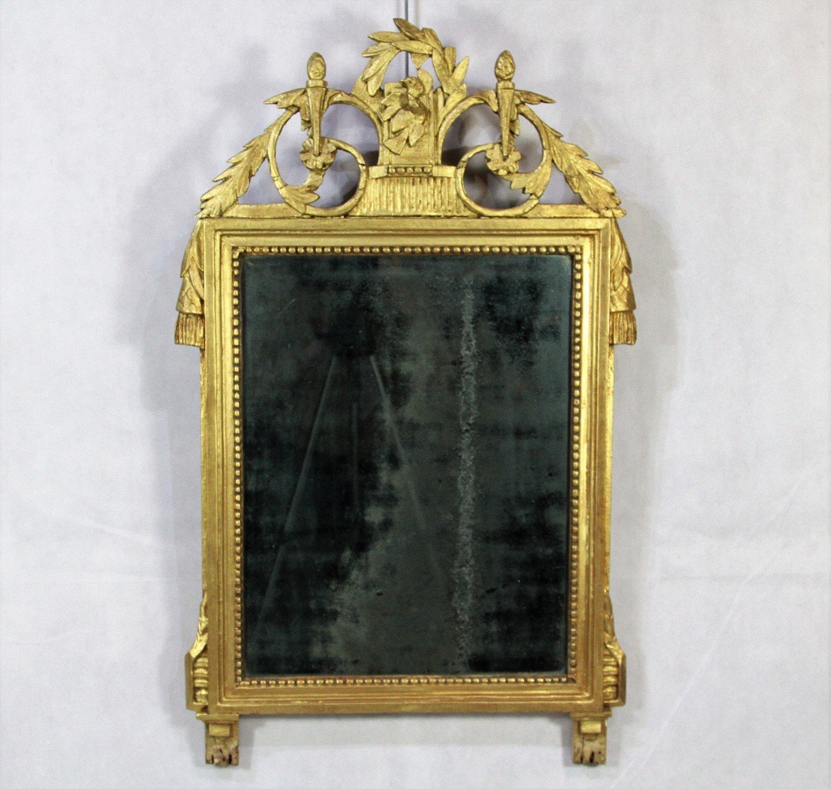 Mirror In Carved And Gilded Wood, Louis XVI Period, Eighteenth